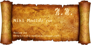 Nikl Madléna névjegykártya